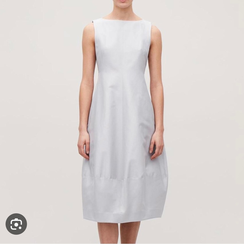 COS Silk Cotton Cocoon Dress Grey size 6